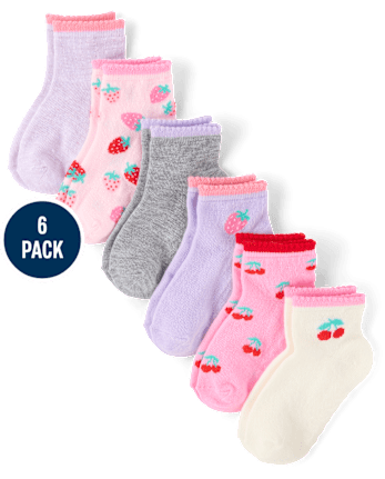 Toddler Girls Fruit Midi Socks 6-Pack