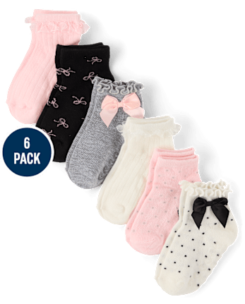 Toddler Girls Ruffle Midi Socks 6-Pack