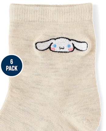 Girls Hello Kitty® Embroidered Midi Socks 6-Pack