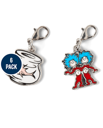 Girls Dr. Seuss Cat In The Hat™ Bow Hair Clip & Charms 6-Piece Set - MULTI CLR