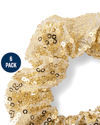Girls Sequin Scrunchie 6-Pack - MULTI CLR