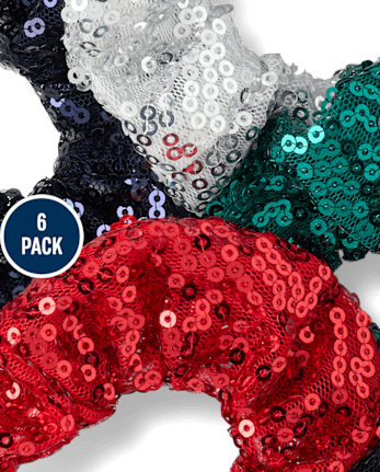 Girls Sequin Scrunchie 6-Pack - MULTI CLR