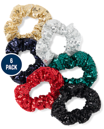 Girls Sequin Scrunchie 6-Pack - MULTI CLR