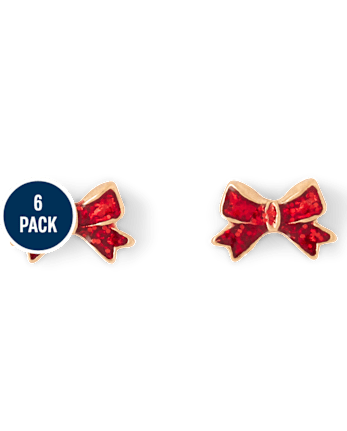 Girls Holiday Earrings 6-Pack - MULTI CLR
