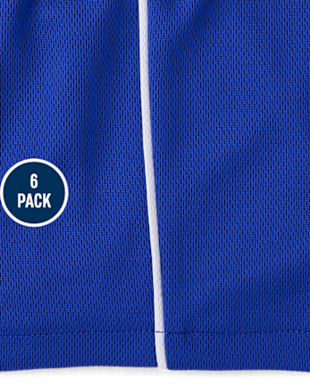 Kids Quick Dry Side Stripe Mesh Active Shorts 6-Pack