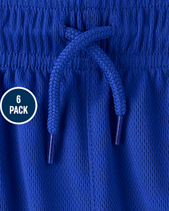 Kids Quick Dry Side Stripe Mesh Active Shorts 6-Pack