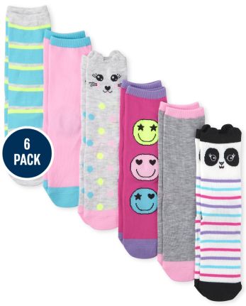 Paquete de 6 calcetines para niñas Critter Crew