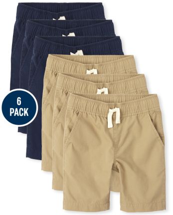 Boys Uniform Pull On Jogger Shorts 6-Pack
