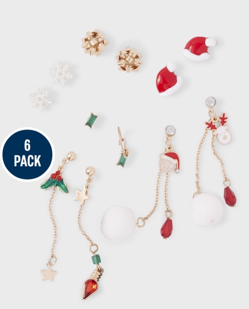 Girls Christmas Earrings 6-Pack