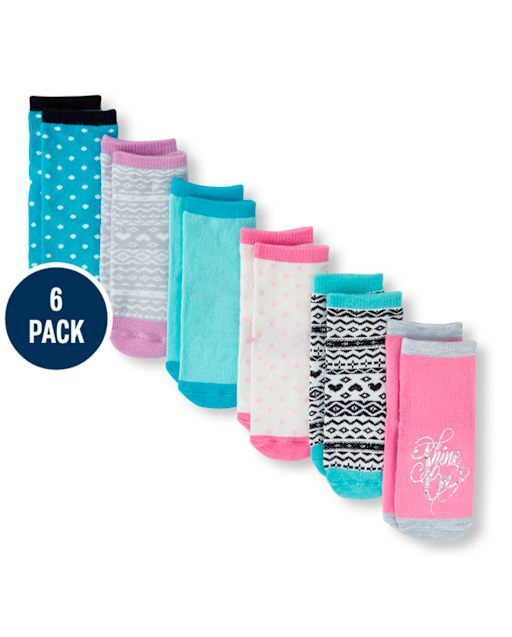 Calcetines midi con estampado mixto para niñas pequeñas, paquete de 6