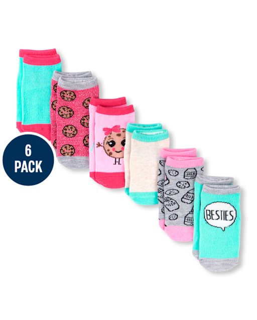 Paquete de 6 calcetines midi de leche y galletas para niñas pequeñas