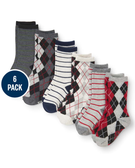 Calcetines deportivos Argyle Dressy para niños pequeños, paquete de 6