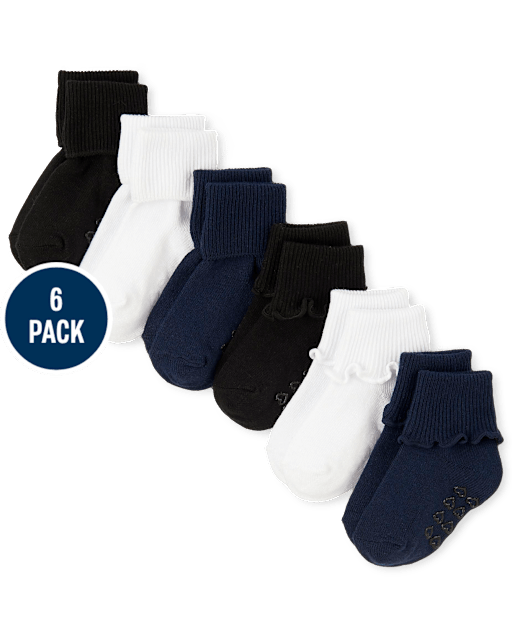 Lot de 6 chaussettes à volants pour bébés et petites filles