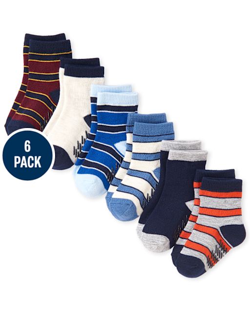 Paquete de 6 calcetines midi a rayas para niños pequeños