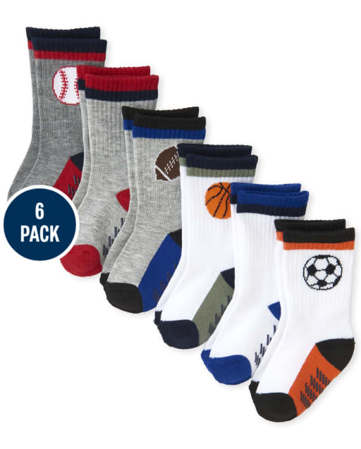 Calcetines deportivos para bebés y niños pequeños, paquete de 6