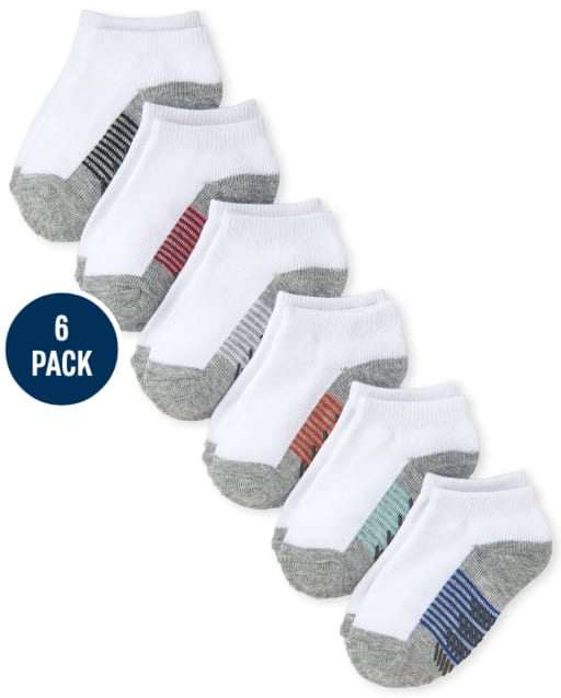 Toddler Boys Striped Athletic Ankle Socks 6-Pack