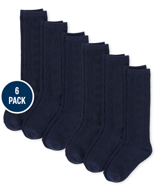 Lot de 6 paires de chaussettes pointelle pour filles
