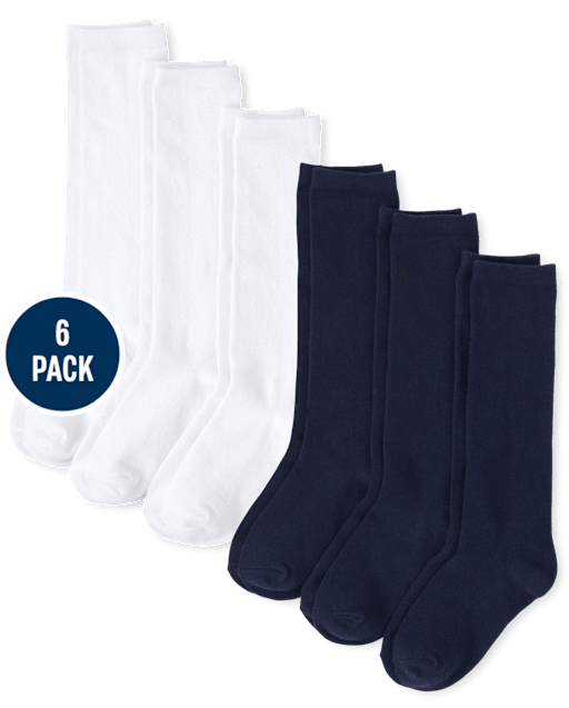 Girls Knee Socks 6-Pack