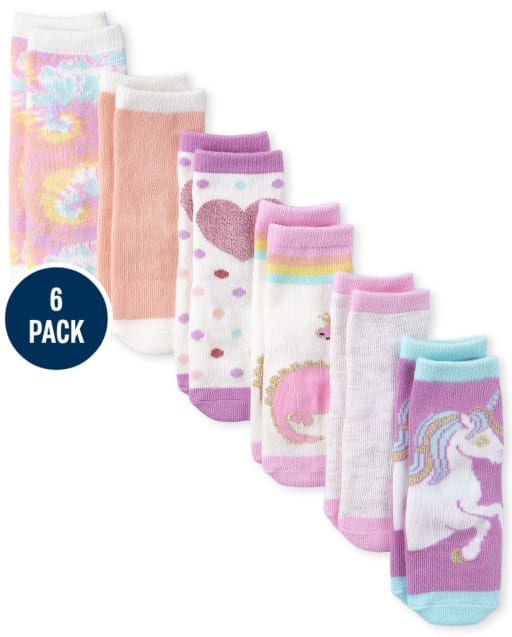 Toddler Girls Dino Midi Socks 6-Pack