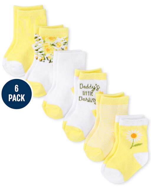 Baby Girls Daisy Midi Socks 6-Pack