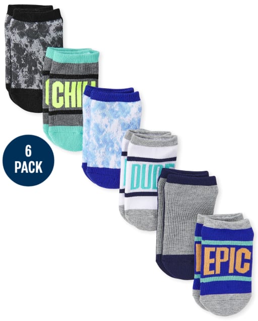 Calcetines tobilleros acolchados Epic para niños, paquete de 6