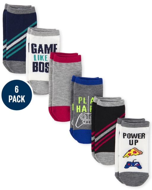 Boys Video Game Ankle Socks 6-Pack