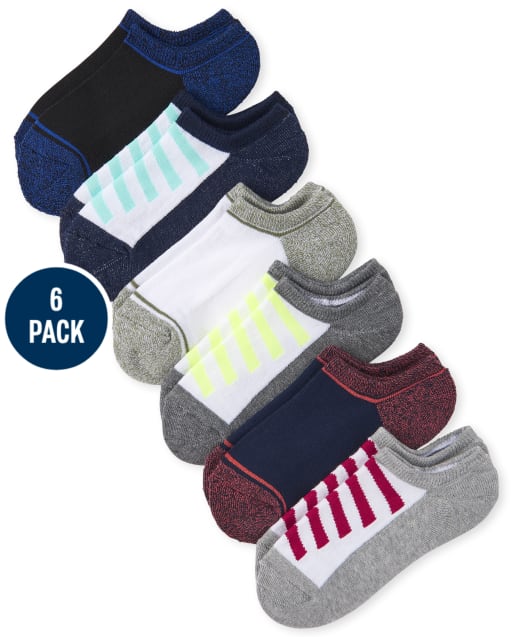 Calcetines de corte bajo acolchados con bloques de color para niños