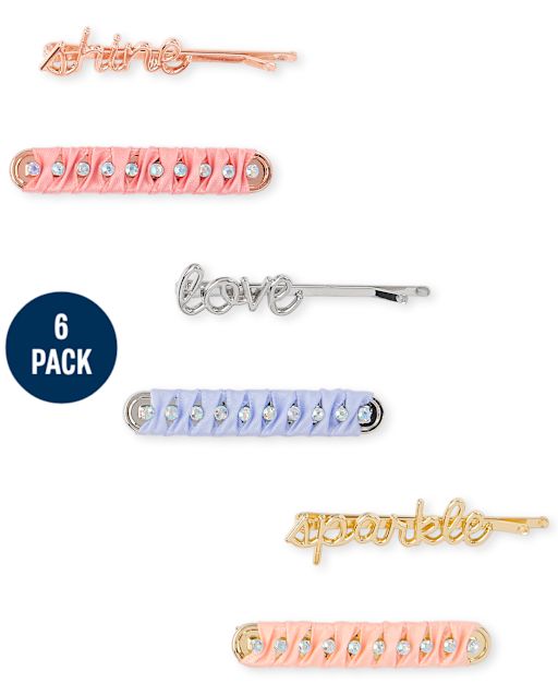 Girls Sparkle Hair Clip 6-Pack