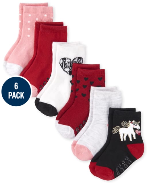 Paquete de 6 calcetines midi Love para niñas pequeñas