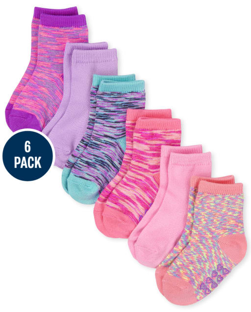 Calcetines midi súper suaves para niñas pequeñas, paquete de 6