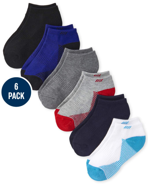Boys Cushioned Ankle Socks 6-Pack