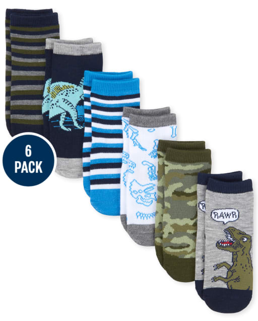 Toddler Boys Dino Midi Socks 6-Pack