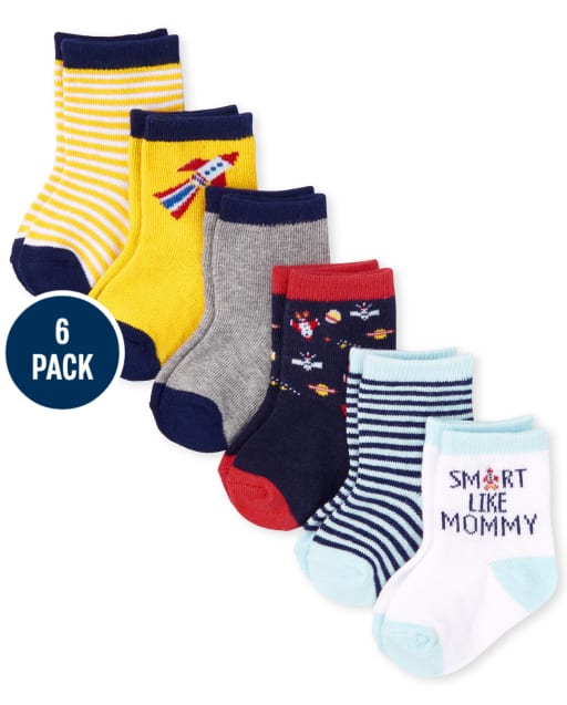 Pack de 6 pares de calcetines Space Midi para bebé niño