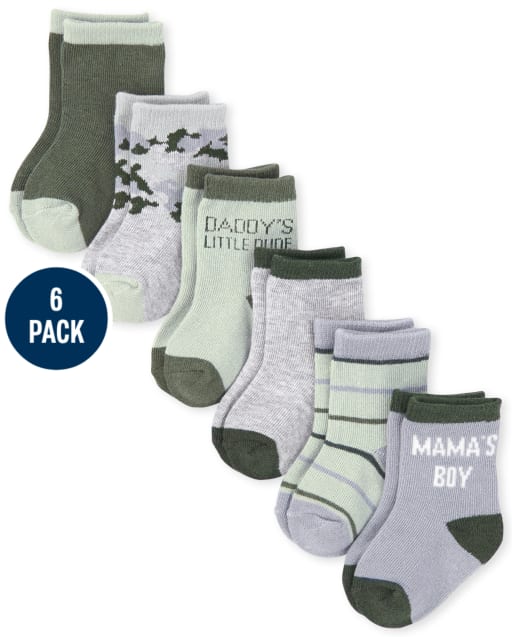 Baby Boys Camo Midi Socks 6-Pack