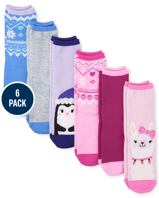 Girls Winter Crew Socks 6-Pack