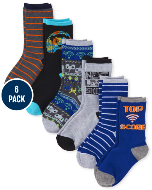 Boys Video Game Crew Socks 6-Pack