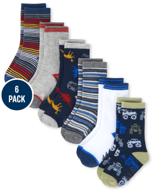 Lot de 6 paires de chaussettes rayées pour tout-petit garçon