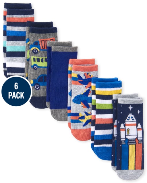 Toddler Boys Space Midi Socks 6-Pack