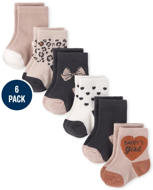 Baby Girls Leopard Midi Socks 6-Pack