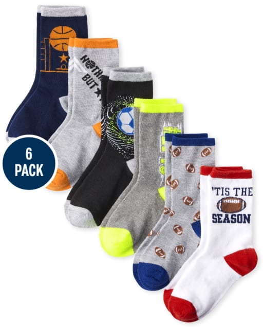 Lot de 6 paires de chaussettes sport pour garçons