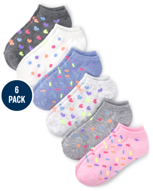 Girls Confetti Ankle Socks 6-Pack