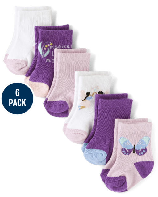 Baby Girls Fairy Midi Socks 6-Pack