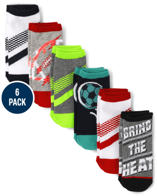 Boys Sport Ankle Socks 6-Pack