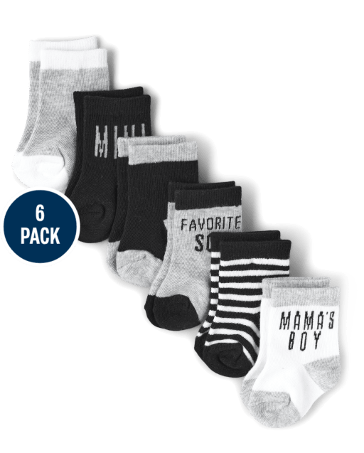 Lot de 6 paires de chaussettes mi-longues Favorite Son pour bébé garçon