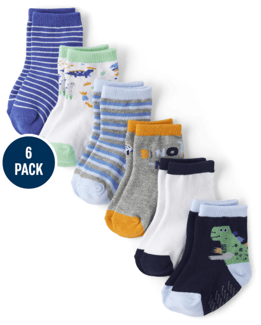Calcetines midi Dino para bebé niño, paquete de 6
