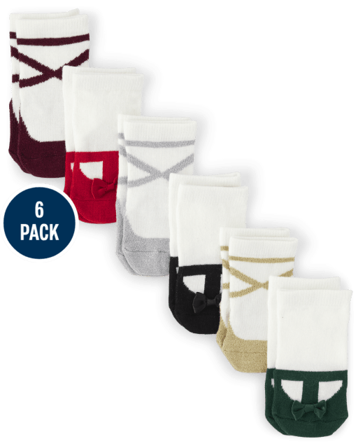 Calcetines midi para bebé niña, paquete de 6