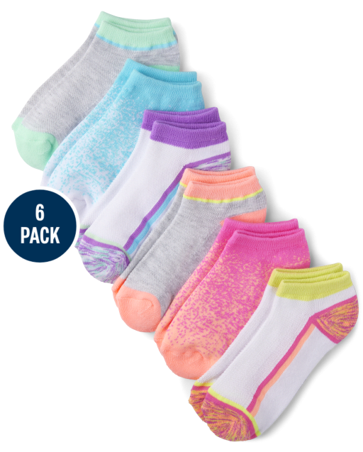 Girls Cushioned Ankle Socks 6-Pack
