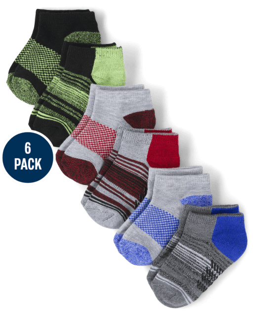 Baby And Toddler Boys Colorblock Cushioned Ankle Socks 6-Pack