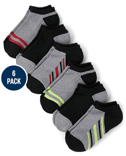 Lot de 6 paires de chaussettes rembourrées à rayures pour garçons
