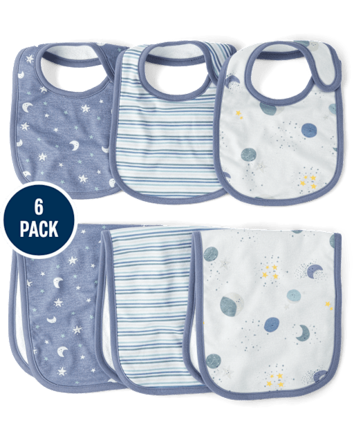 Baby Boys Moon Bib And Burp Cloth 6-Piece Set